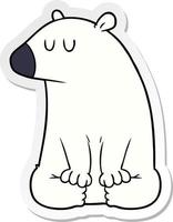 adesivo de um desenho animado de urso polar vetor