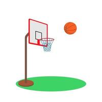 cesta de basquete com bola. imagem vetorial para o design de folhetos, fundos, capas, adesivos, cartazes, banners, sites e páginas. vetor