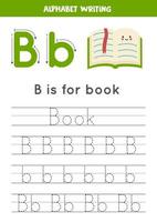 aprendendo o alfabeto inglês para crianças. letra B. lindo livro kawaii. vetor