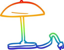 lâmpada de mesa de desenho de desenho de linha gradiente arco-íris vetor