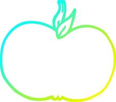 desenho de linha de gradiente frio desenho de maçã suculenta vetor