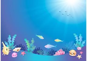 Mundo subaquático de desenhos animados de vetores livres