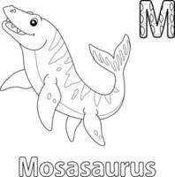 mosassauro alfabeto dinossauro abc para colorir m vetor