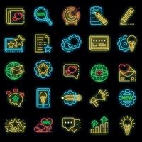 conjunto de ícones de marca vector neon