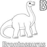 brontossauro alfabeto dinossauro abc para colorir b vetor