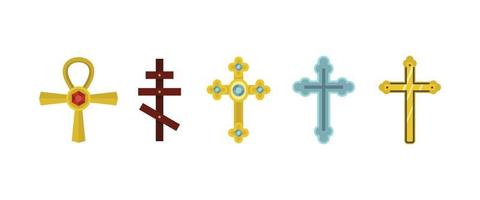 conjunto de ícones cruzados, estilo simples vetor