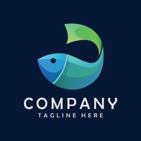 design de logotipo de peixe de cor incrível vetor