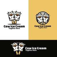 ilustração de arte de sorvete de vaca fofa vetor