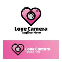 ilustração de arte de câmera de amor de logotipo vetor