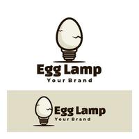 ilustração de arte de logotipo de lâmpada de ovo vetor