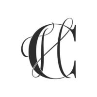 ch, hc, logotipo do monograma. ícone de assinatura caligráfica. monograma do logotipo do casamento. símbolo de monograma moderno. logotipo de casais para casamento vetor