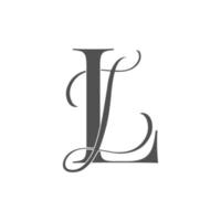 li, il, logotipo do monograma. ícone de assinatura caligráfica. monograma do logotipo do casamento. símbolo de monograma moderno. logotipo de casais para casamento vetor