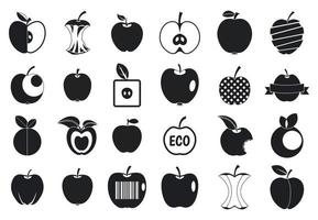 conjunto de ícones de maçã diferente, estilo simples vetor