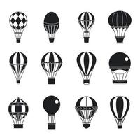 conjunto de ícones de balão de ar, estilo simples vetor