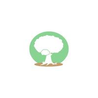 elemento de design de ilustração vetorial de logotipo de ícone de árvore vetor