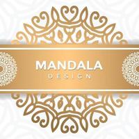 convite de casamento ornamental de luxo mandala design ilustração de cor dourada vetor premium