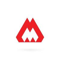modelo de vetor de ícone de design de logotipo de letra m vermelho criativo moderno exclusivo de negócios