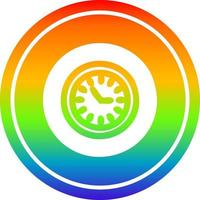 relógio de parede circular no espectro do arco-íris vetor
