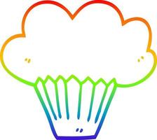 cupcake de desenho de desenho de linha de gradiente de arco-íris vetor