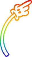 desenho de linha de gradiente de arco-íris gesto de mão dos desenhos animados vetor