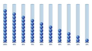 ilustração vetorial de infográficos de porcentagem em forma de cilindro e bola vetor