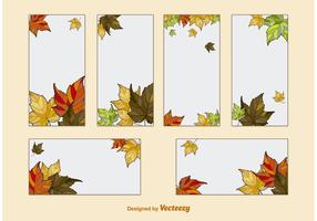 Vetores de modelo de cartão de folhas de outono