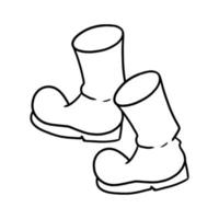 imagem monocromática, botas masculinas de couro, ilustração vetorial em estilo cartoon em um fundo branco vetor