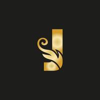 logotipo de letra j de luxo dourado. j logotipo com arquivo vetorial de estilo gracioso. vetor