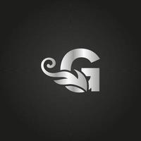 logotipo de letra g de luxo prateado. g logotipo com arquivo vetorial de estilo gracioso. vetor