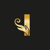 carta de luxo ouro eu logotipo. i logotipo com arquivo vetorial de estilo gracioso. vetor