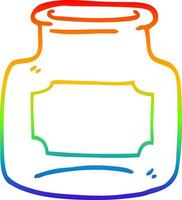 desenho de linha de gradiente de arco-íris de jarra de vidro transparente vetor