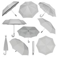 conjunto de maquete de guarda-chuva, estilo realista vetor
