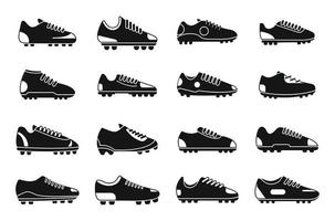 ícones de botas de futebol definir vetor simples. bota de futebol