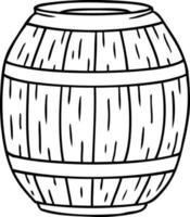 doodle de desenho de linha de um barril de madeira vetor