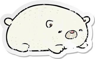 vinheta angustiada de um urso polar de desenho animado vetor