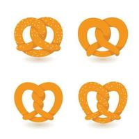 conjunto de ícones de pretzel, estilo simples vetor