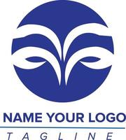 flor de forma de logotipo abstrato para sua empresa vetor