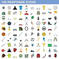 conjunto de 100 ícones de resposta, estilo simples vetor