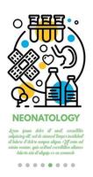 banner de neonatologia, estilo de contorno vetor