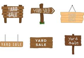 Vetores de sinal de madeira de venda de quintal