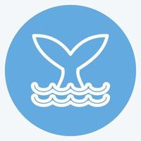 baleia ícone. adequado para o símbolo de frutos do mar. estilo de olhos azuis. design simples editável. vetor de modelo de design. ilustração simples