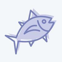ícone de atum. adequado para o símbolo de frutos do mar. estilo de dois tons. design simples editável. vetor de modelo de design. ilustração simples