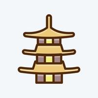 ícone pagode. adequado para o símbolo japonês. estilo plano. design simples editável. vetor de modelo de design. ilustração simples