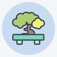 ícone bonsai. adequado para o símbolo japonês. estilo de companheiro de cor. design simples editável. vetor de modelo de design. ilustração simples