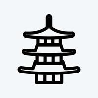 ícone pagode. adequado para o símbolo japonês. estilo de linha. design simples editável. vetor de modelo de design. ilustração simples