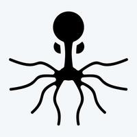 ícone octopus. adequado para o símbolo de frutos do mar. estilo de glifo. design simples editável. vetor de modelo de design. ilustração simples