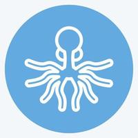 ícone octopus. adequado para o símbolo de frutos do mar. estilo de olhos azuis. design simples editável. vetor de modelo de design. ilustração simples