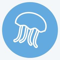 ícone de medusas. adequado para o símbolo de frutos do mar. estilo de olhos azuis. design simples editável. vetor de modelo de design. ilustração simples