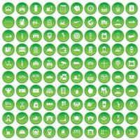 100 ícones de carregador definir círculo verde vetor