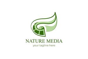 modelo de logotipo de mídia da natureza editável vetor